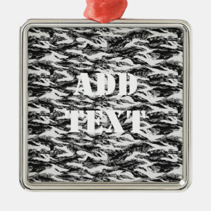 Tigerstripe Urban Camouflage - Black & Grey Metal Ornament