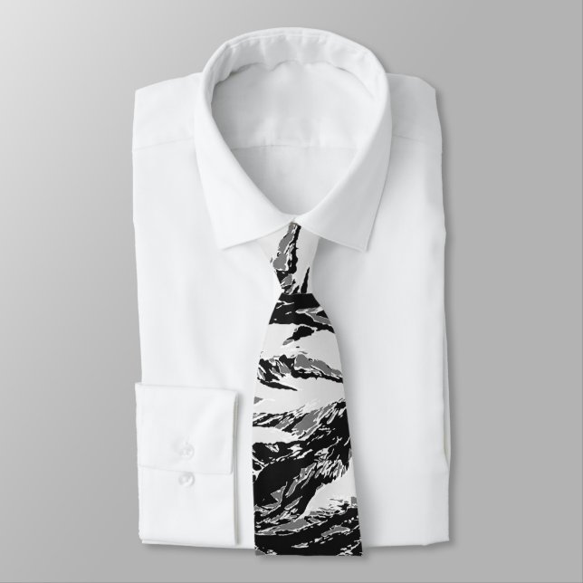 Tigerstripe Urban Camouflage Pattern Neck Tie (Tied)