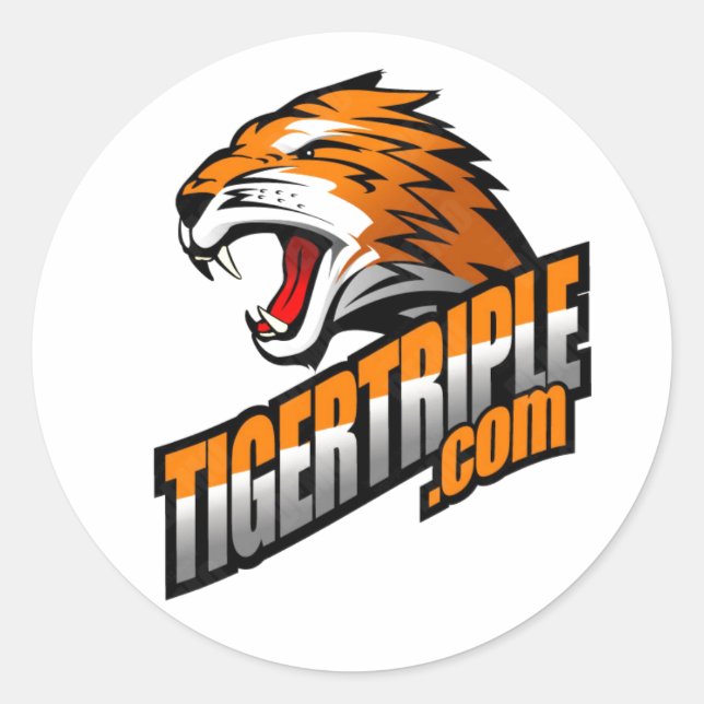 tigertriple.com Sheet of (20) 1.5" stickers (Front)