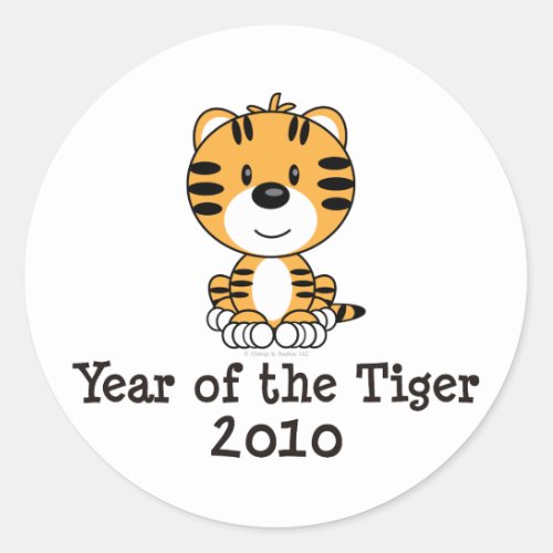 TigerYearOf2010 Classic Round Sticker