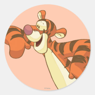 Tigger 3 classic round sticker