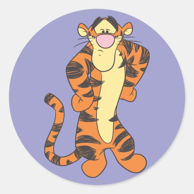 Tigger 9 classic round sticker (Front)