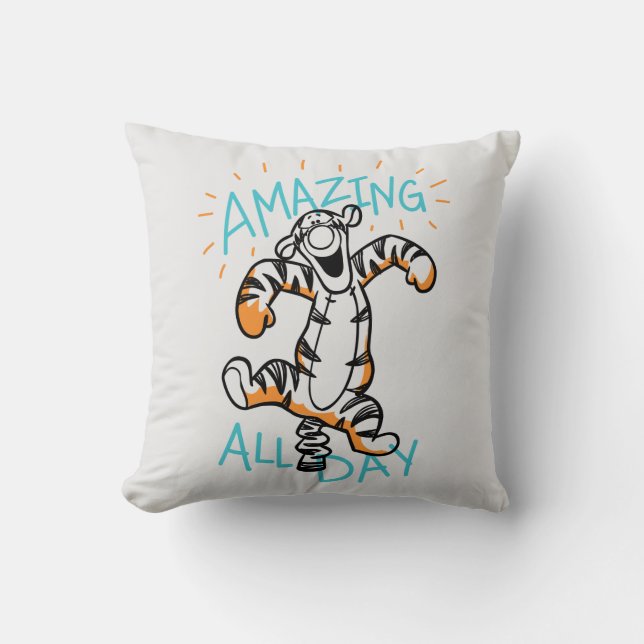 Tigger | Amazing All Day Throw Pillow (Front)