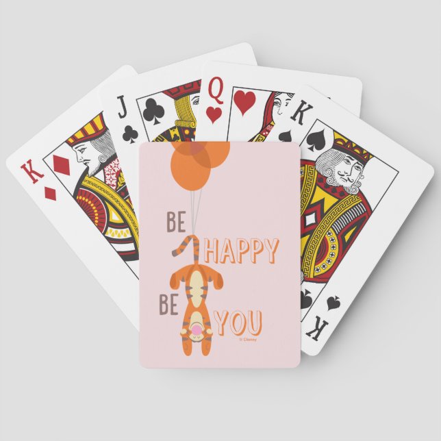 Tigger | Be Happy Be You Quote Playing Cards (Back)