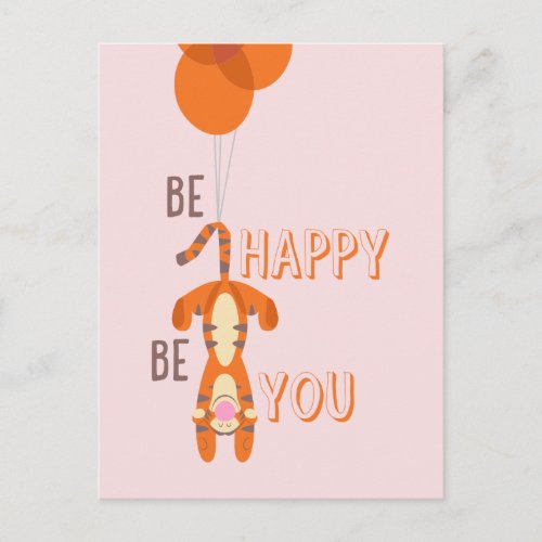 Tigger  Be Happy Be You Quote Postcard