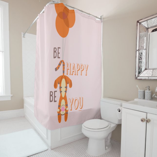 Tigger | Be Happy Be You Quote Shower Curtain (In Situ)