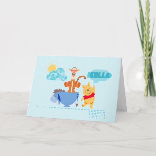 Tigger Eeyore  Pooh _ Hello Card