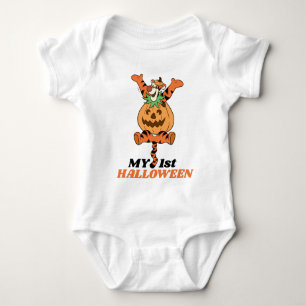 Tigger in Pumpkin Costume   My First Halloween Baby Bodysuit