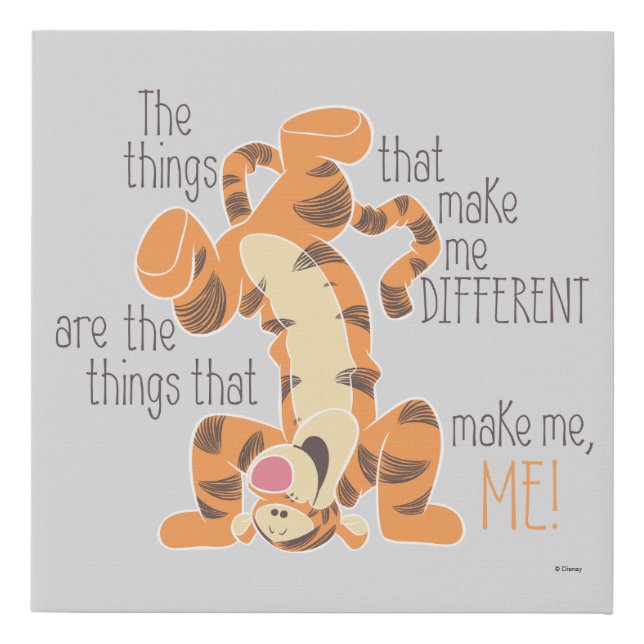 Tigger | Make Me, Me Quote Faux Canvas Print (Front)