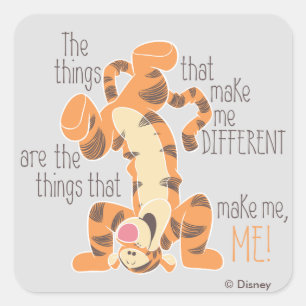Tigger   Make Me, Me Quote Square Sticker