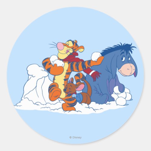 Tigger Roo and Eeyore Classic Round Sticker