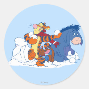 Tigger, Roo, and Eeyore Classic Round Sticker