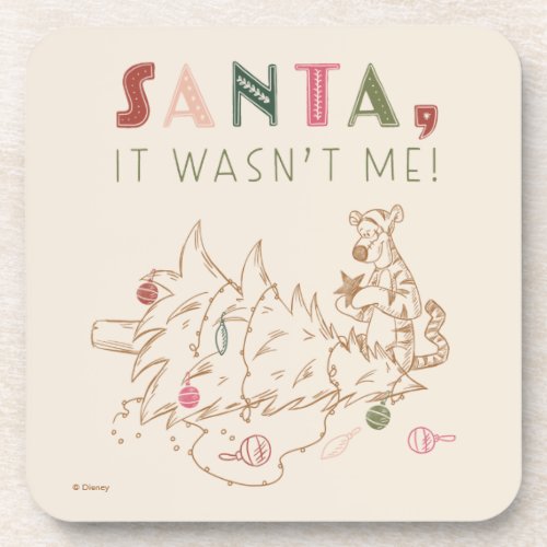 Tigger  Santa It Wasnt Me Beverage Coaster