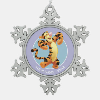 Tigger | Standing Add Your Name Snowflake Pewter Christmas Ornament