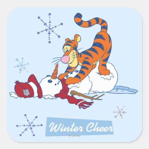 Tigger Winter Cheer Square Sticker