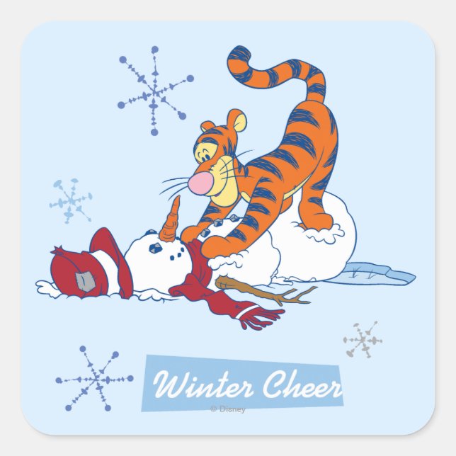 Tigger Winter Cheer Square Sticker (Front)
