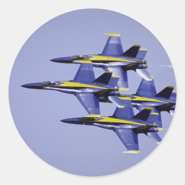Tight diamond formation, Blue Angels, El Toro, Cal Classic Round Sticker (Front)