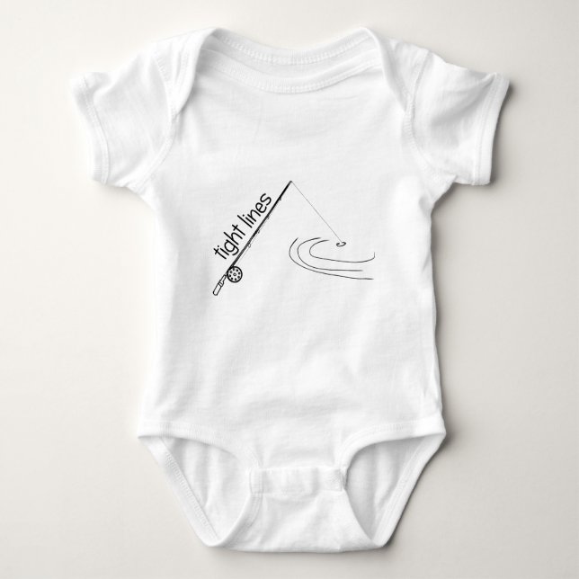 Tight Lines Fly Fishing Baby Bodysuit (Front)