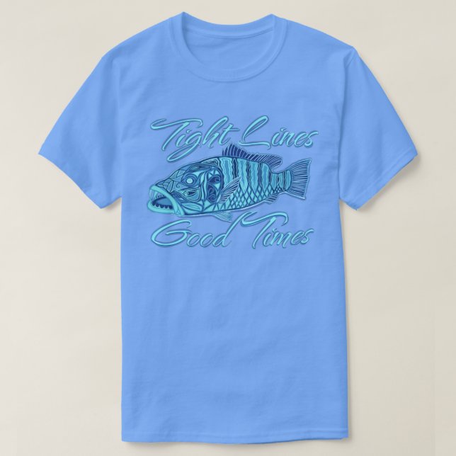 Tight lines Good times snapper fishing at night  T-Shirt (Design Front)