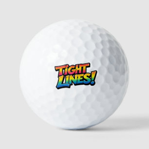 Tight Lines Rainbow Gradient Funny Fishing Gift Golf Balls