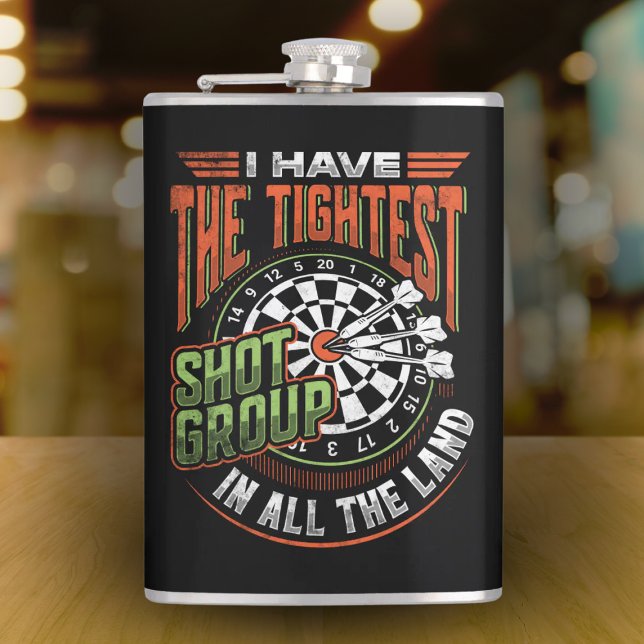 Tightest Shot Group in the Land Dart Flask 8 oz. (Creator Uploaded)