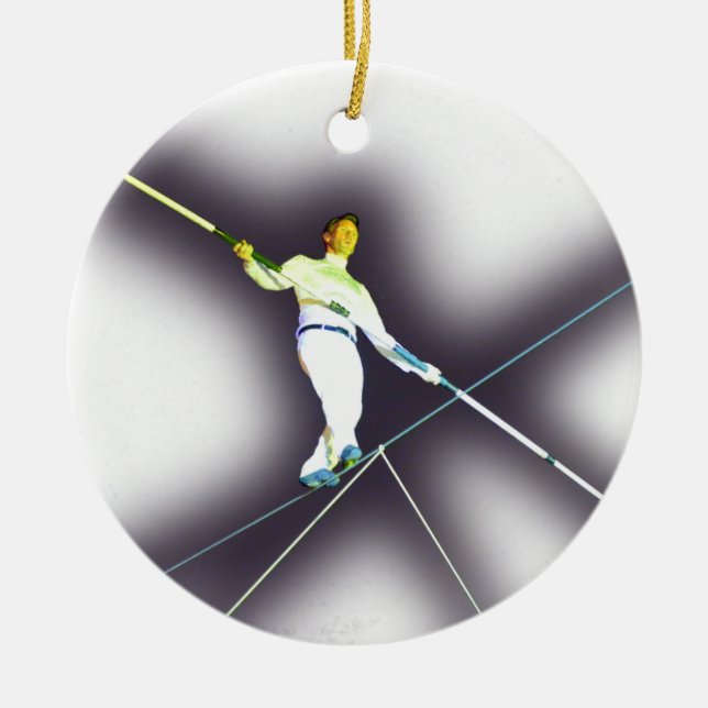 tightrope walking ceramic ornament (Front)