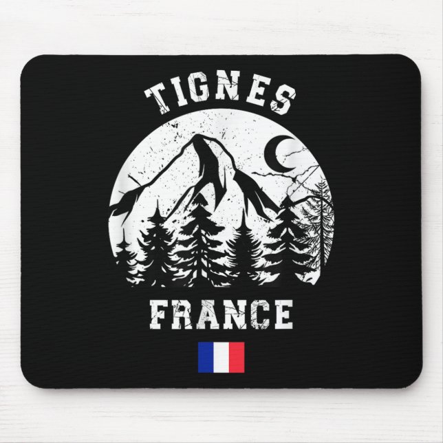 Tignes France Alps Ski Resort Alpine Skiing French Mouse Pad (Front)