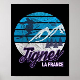 Tignes France French Alps Ski Resort Snowboarding Poster