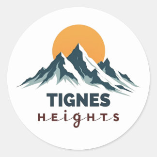 Tignes Heights Mountain Classic Round Sticker