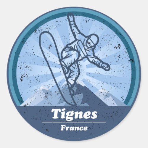Tignes Snowboard _ Ski resort Classic Round Sticker