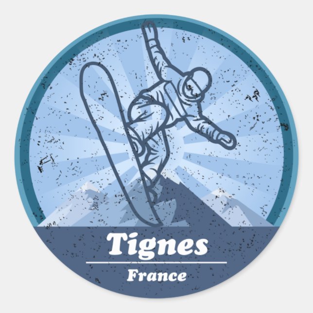 Tignes Snowboard - Ski resort Classic Round Sticker (Front)