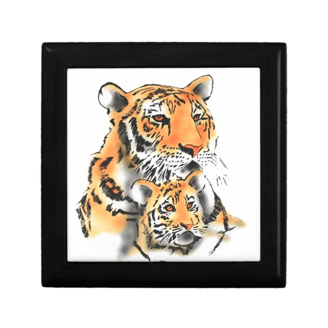 Tigress and Cub Keepsake Box (Front)