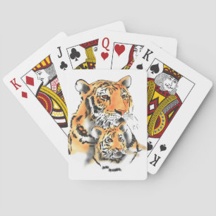 Tigress and Cub Poker Cards