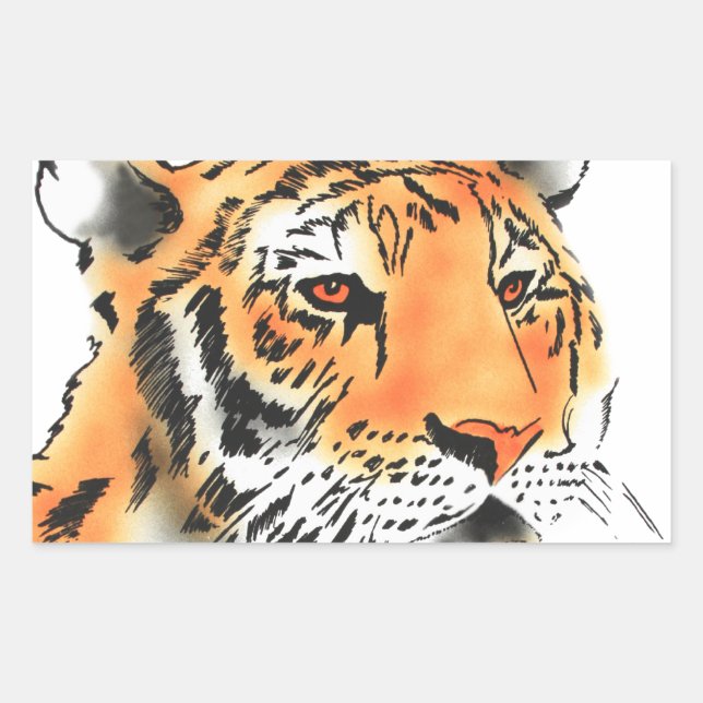 Tigress and Cub Rectangular Sticker (Front)