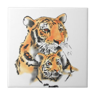 Tigress and Cub Tile