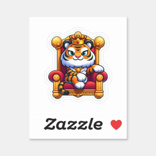 Tigress Sitting on Throne Sticker