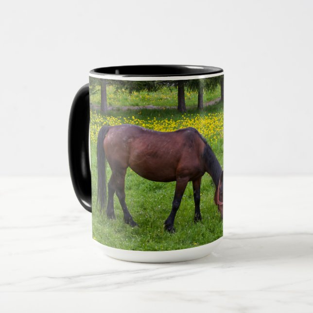 Tihuta Pass, Horse in Pasture Mug (Front Left)