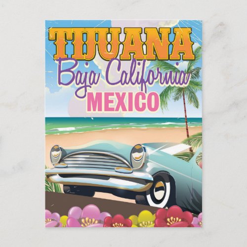 Tijuana Baja California Mexico travel poster Postcard