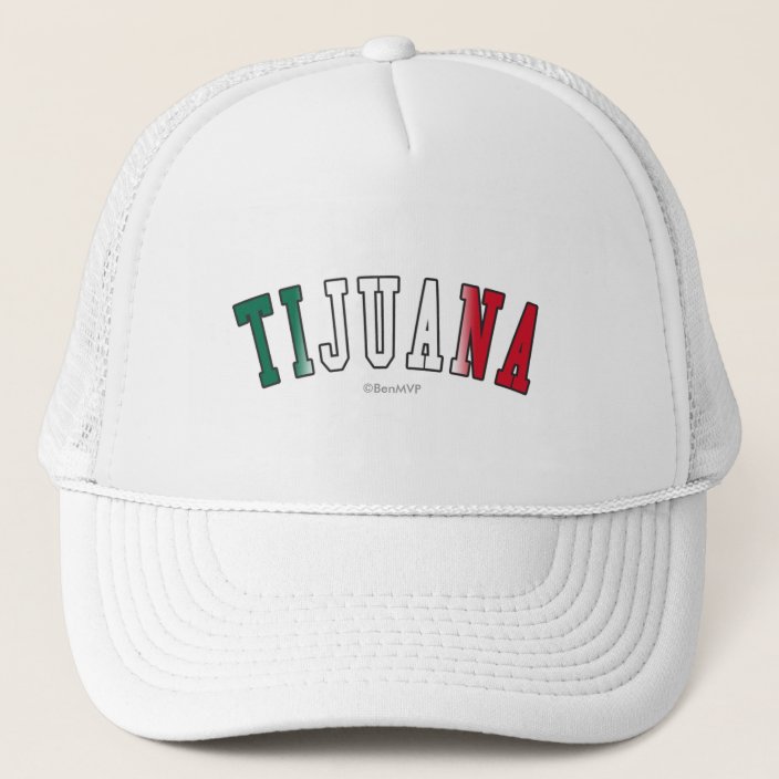 Tijuana in Mexico National Flag Colors Trucker Hat