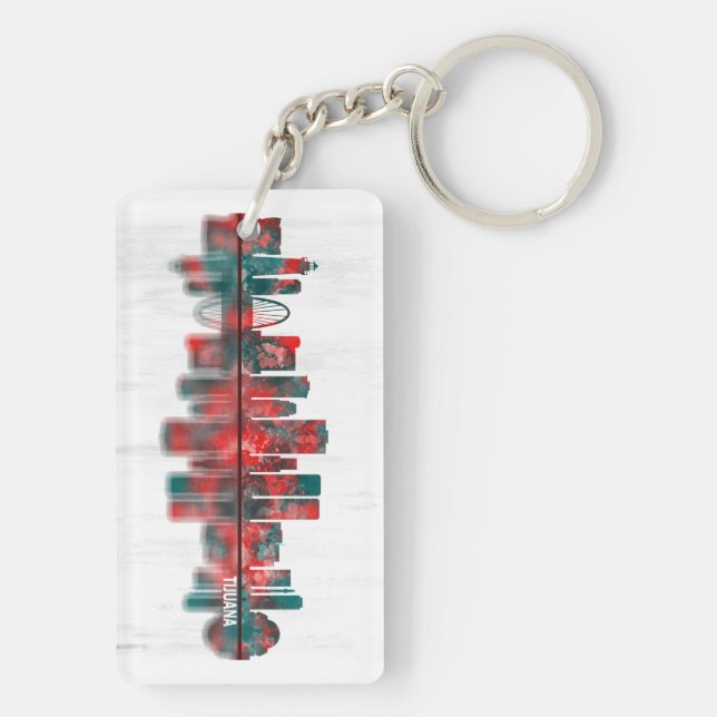 Tijuana Mexico Skyline Keychain (Back)