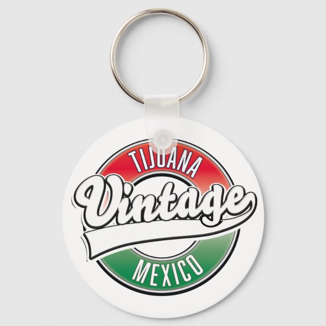 Tijuana mexico vintage logo. keychain (Front)