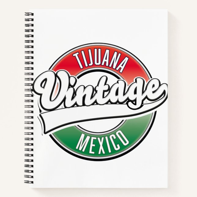 Tijuana mexico vintage logo. notebook (Front)