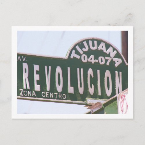 Tijuana Street Sign Postcard