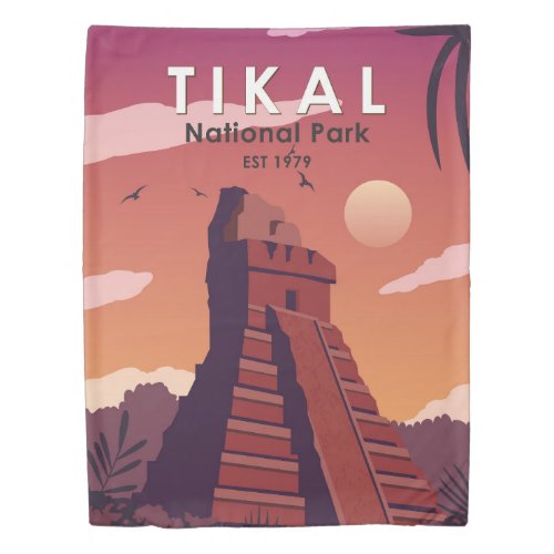 Tikal National Park Guatemala Vintage Duvet Cover
