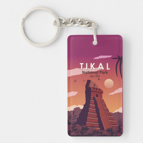 Tikal National Park Guatemala Vintage Keychain