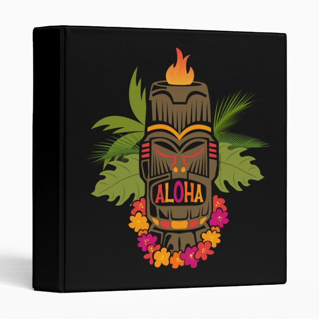 Tiki Aloha 3 Ring Binder (Front/Spine)