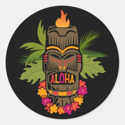 Tiki Aloha Classic Round Sticker