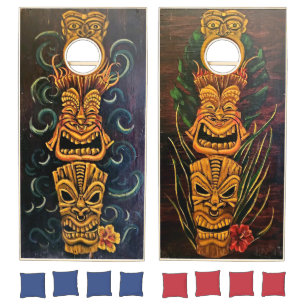TIKI Aloha Tropical Beach Cornhole Boards Cornhole Set
