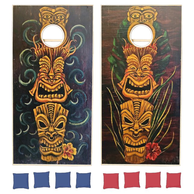 TIKI Aloha Tropical Beach Cornhole Boards  Set (Set)