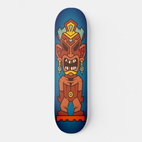 Tiki Angry Rotting Teeth Totem Skateboard